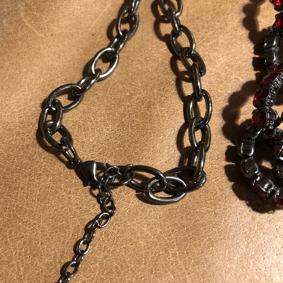 Nine West Red rhinestone loop necklace - Picture 5 of 8